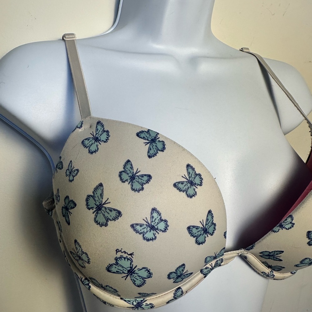 Wear Everywhere Super Push-up 
Butterfly Print Bra - Cream 36/B - Picture 2 of 14